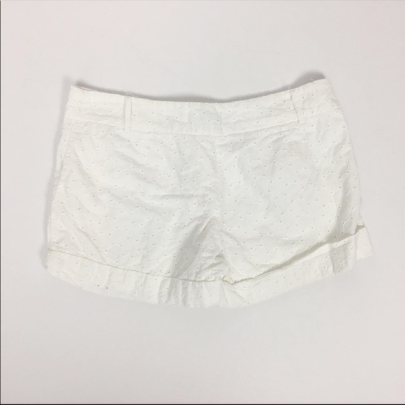 Bar III Short Size Small White Eyelet Cuffed Shorts Summer Cotton - Picture 5 of 8